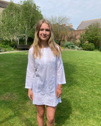 white cotton chikan tunic