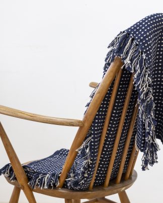 Cotton Throw Handwoven - Navy