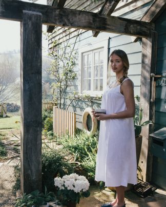 Cotton Sleeveless Nightdress With Embroidery Detail