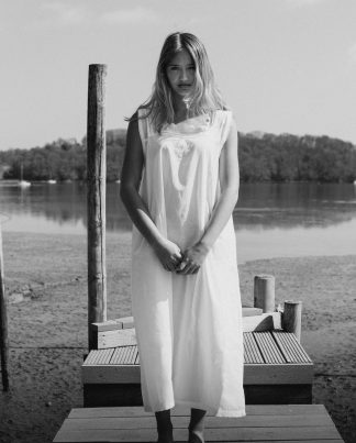 White Cotton Sleeveless Nightdress (Chemise)