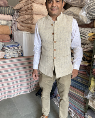 image: handwoven mans cotton waistcoat